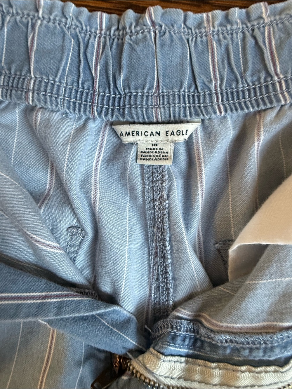 American Eagle Outfitters Light Blue Pinstripe Shorts - Picture 2 of 5